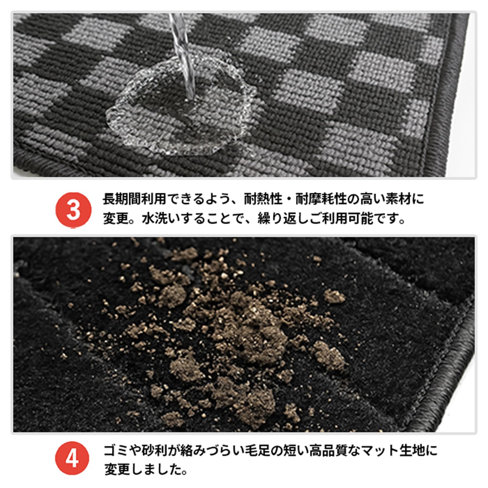 ポルテM size Amazon | ポルテ フロアマット セカンドマット Mサイズ 黒×灰